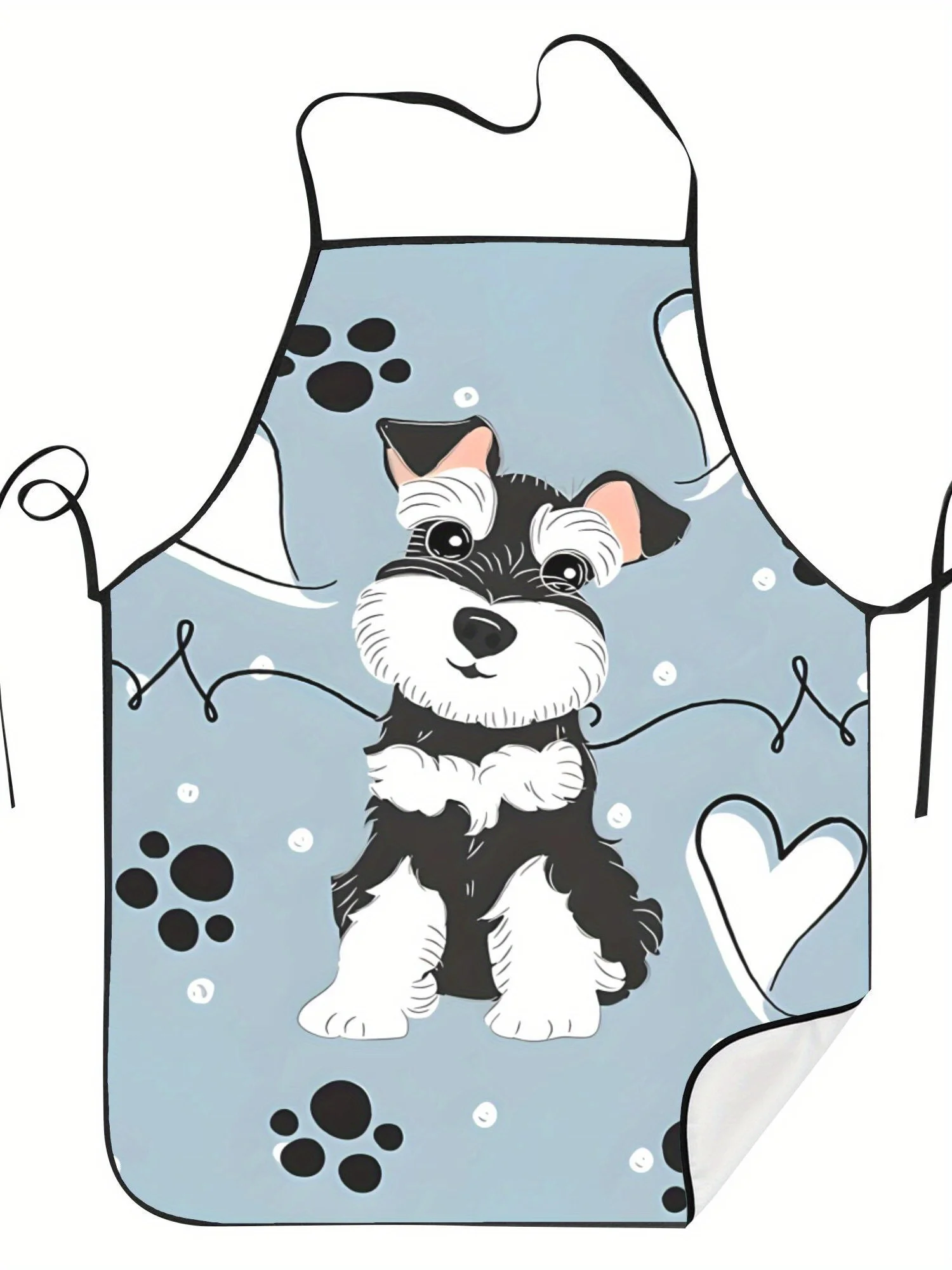 Love Black And White Miniature Schnauzer Funny Apron Cook Restaurant Printed for Men And Women Machine Wash