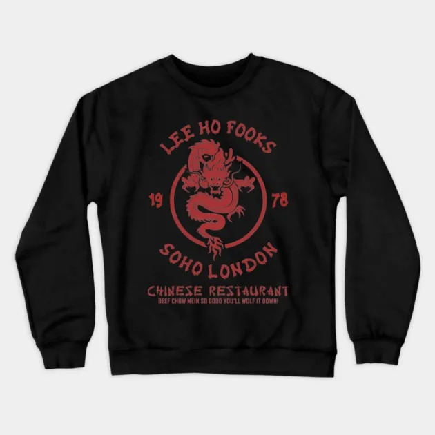 

Autumn and Winter Style London Chinese Restaurant Tribute Sweatshirt, "Dragon & Lee Ho Fooks" Graphic for A Trendy Look