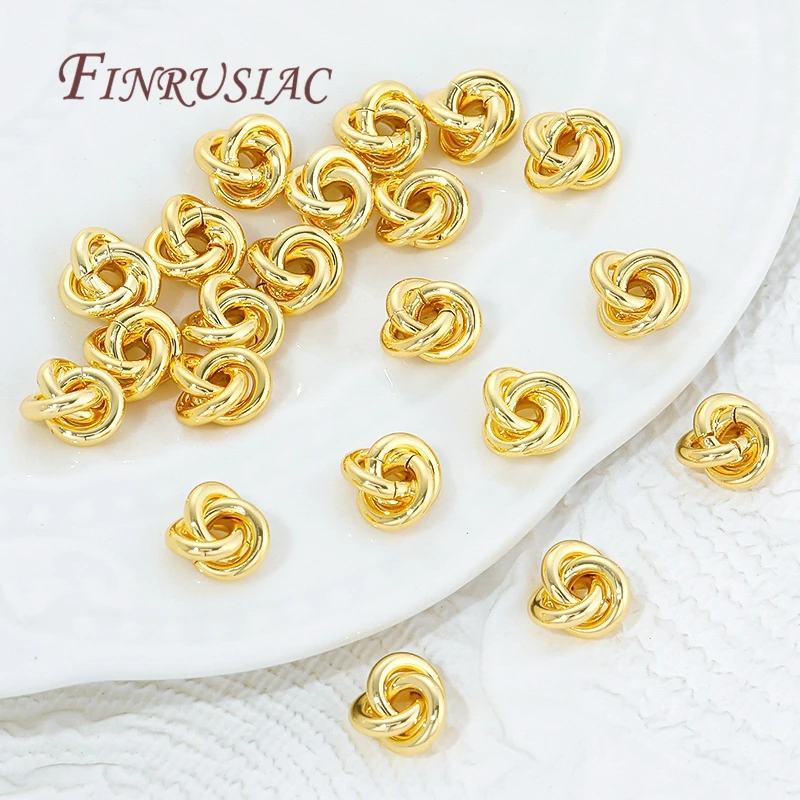 2/4 Stück 18K vergoldete Messing-Twist-Perlen für Armbänder, Metall-Trennperlen, Abstandhalterperlen für die Schmuckherstellung, DIY-Zubehör – Detail 17