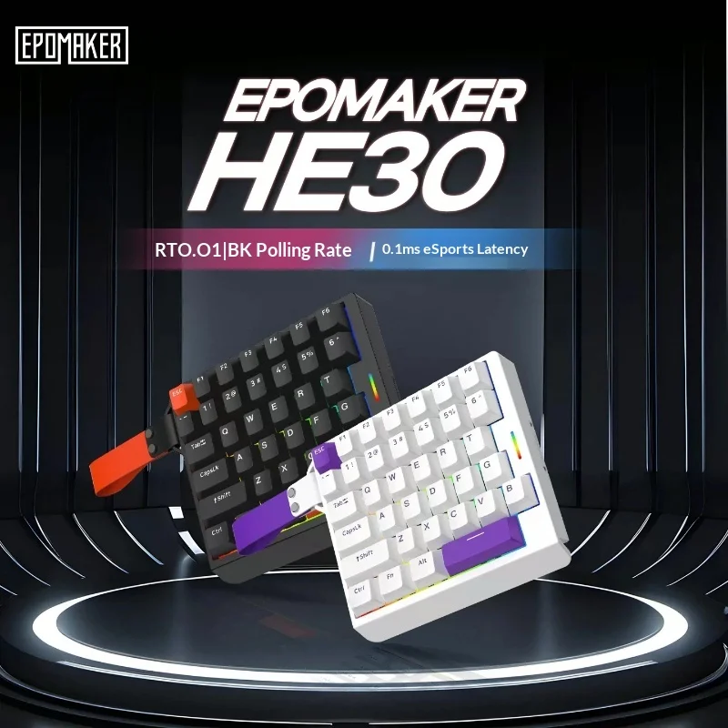 EPOMAKER HE30 One-Handed 36-Key Tray-Mounted Hall Effect Wired Gaming Keyboard with 8KHz Polling & SOCD/DKS/MT for PC/Gamer