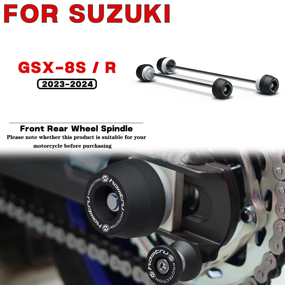 For SUZUKI GSX-8S 2023-2024 GSX-8R 2024 Motorcycle Front Rear Wheel Spindle Crash landing Protection