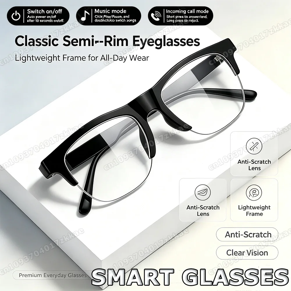 Newest Audio Men's Smart Glasses Women's Bluetooth Glasses Voice Call Control Music UV Polarized Touch Controls Sunglasses Q01