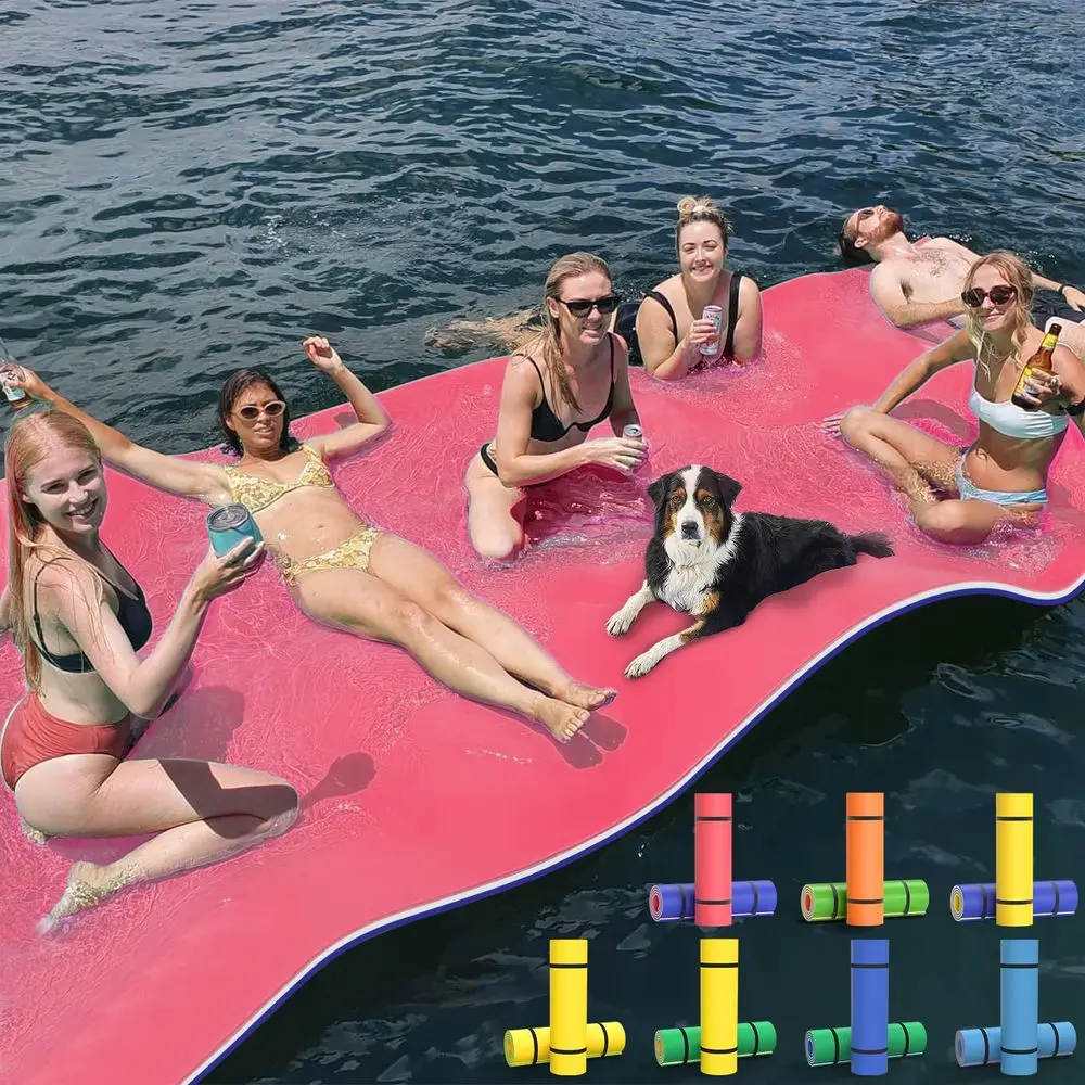 12 18FT 3Layer Lily Pad Floating Mat, DoubleSided Use Floating Water Mat, Floating Mat for Lake, Water Mat Suitable for Adult a