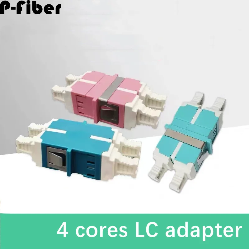 

100pcs LC quadruple duplex optical fiber coupler OM4 OM3 4-core LC small square flange adapter single-mode multimode universal