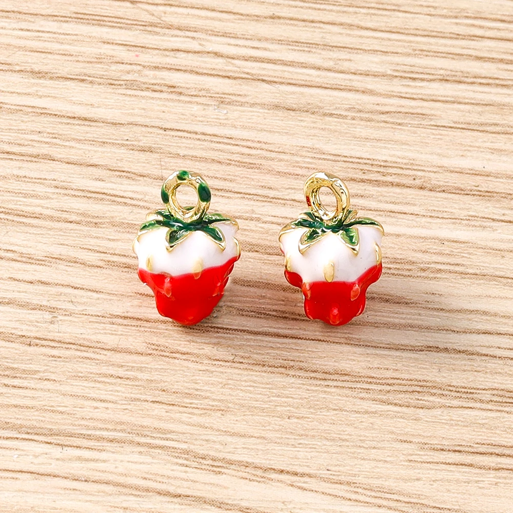 Tusember 5 Stück niedliche Frucht-Anhänger, Apfel, Zitrone, Mango, Kirsche, Ananas, Erdbeere, Charm-Perlen, passend für Original-Armbänder, DIY-Schmuck – Detail 7
