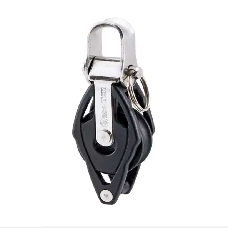 Sailboat Dinghy Block,22mm 7/8 Inch Single Shackle with Becket, Aluminum Alloy Marine Hardware, BB-2228F, for Small Boat Sailing