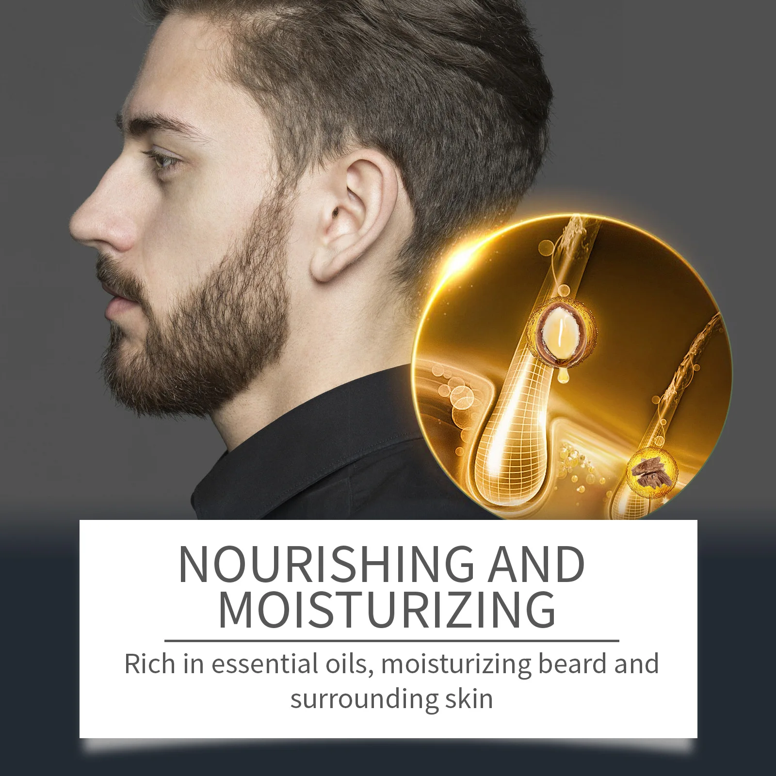 مجموعة العناية باللحية للرجال من إيست مون، مغذية عميقة، تحسين سماكة الشارب، تقليل الضياع مع مشط هدية مجموعة نمو اللحية