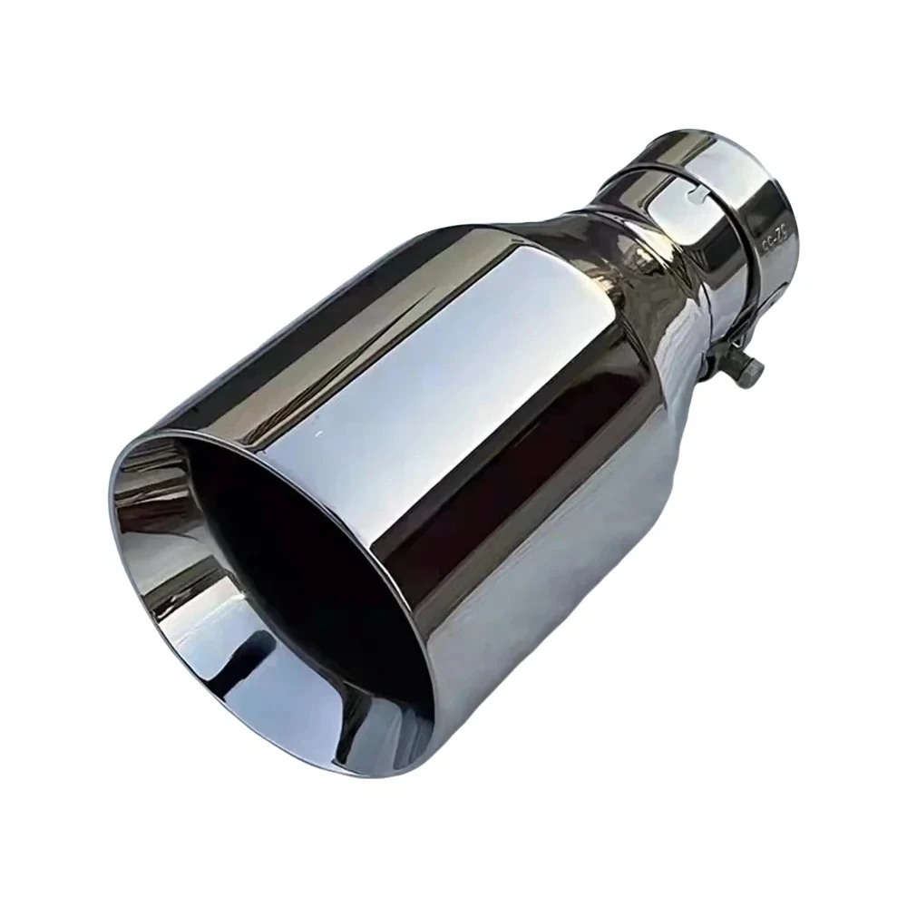 1PC Universal Smooth 304 Stainless Steel Tail Throat Large Diameter Car Accessories Auto Parts Modified Muffler Tailpipe Tip