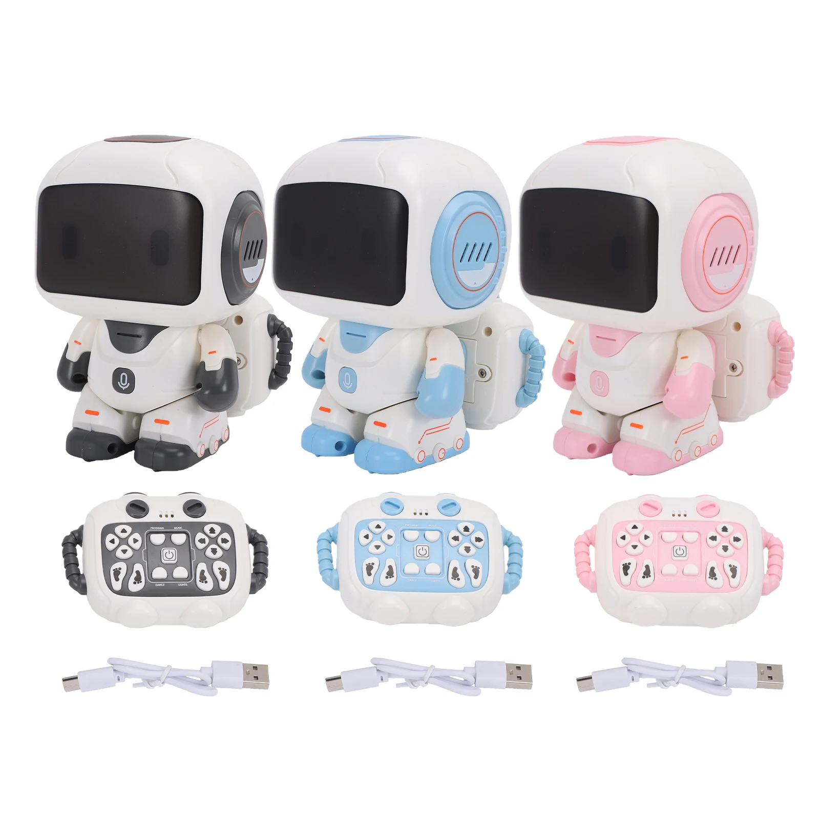 

2.4G RC Robot Intelligent Programmable Robot Dance Robot with Controller Voice Recording Walking Sliding Music and LED Lights