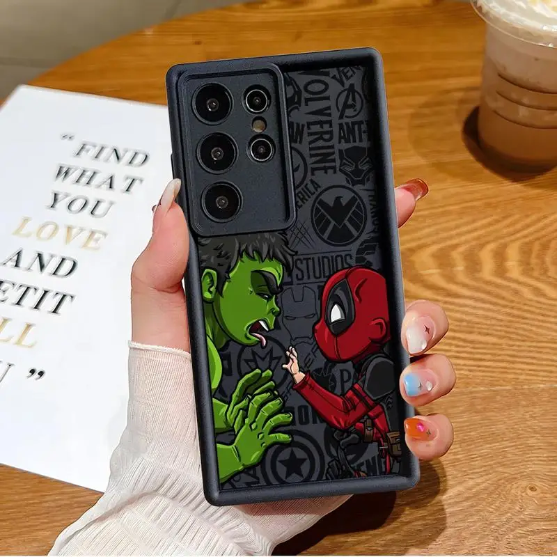 Marvel Sipider Man The HULK Case For Samsung S23 S24 S22 Ultra S20 FE S21 Plus Angel Eye Ladder Shockproof Silicone Phone Cover