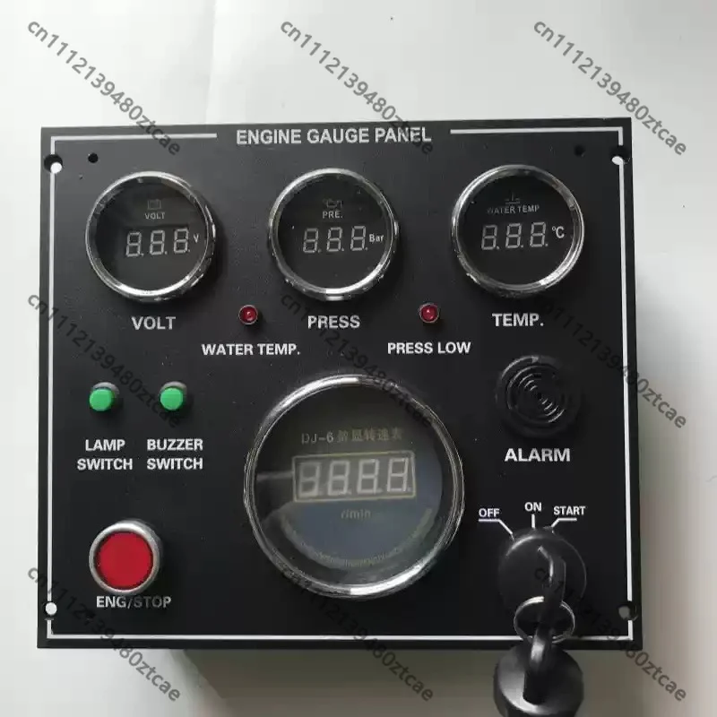 Diesel Engine Instrument Box Assembly, Universal Combined Dashboard Accessory Monitor for Engines & Generator Sets