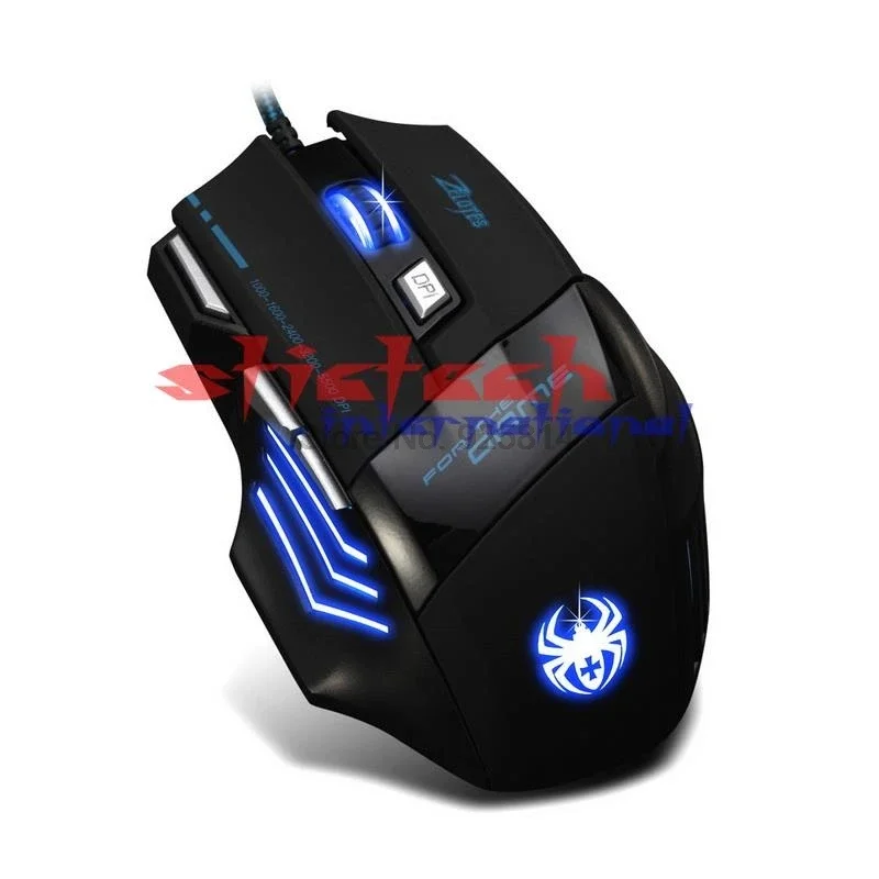 Por dhl ou ems 200pcs T80 Backlight 7200 DPI 7 botões Mouse Gamer Gaming Multi Color LED óptico USB Wired Gaming Mouse