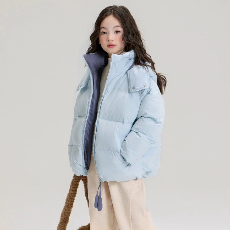 

New Girls' Jacket Fluffy Casual Kids Jacket Thick Warm Coat Winter Hooded Children's Clothing Suitable for Girls Aged 5-15 RM111