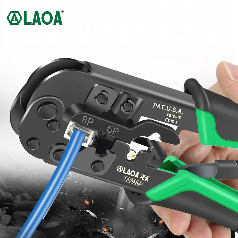 laoa alicatador de rede de catraca multifuncoes crimpador ferramenta crimp fabricado em taiwan 4p 6p 8p 01