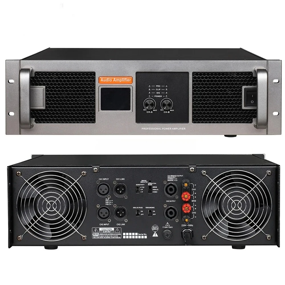 

High Quality Class H Audio Power Amplifier 2 Channel Stereo Professional Audio Equipment