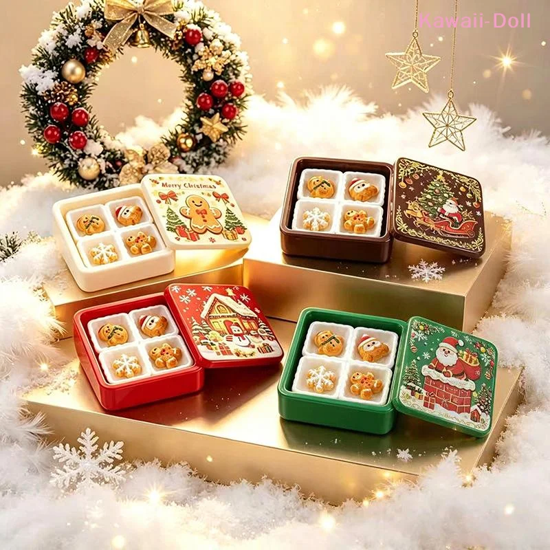 Puppenhaus Niedliche Weihnachts-Lebkuchen-Geschenkbox-Serie 3D-Harz-Cabochon DIY für Schlüsselanhänger, Ohrringe, Accessoires – Detail 1