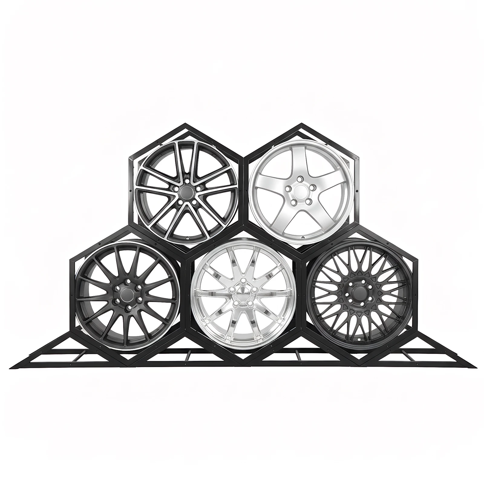 

Adjustable Wall Mount Wheel Organizer Holder Heavy Duty Tire Wheel Rim Holder for Exhibition Shop Garage Trade Show