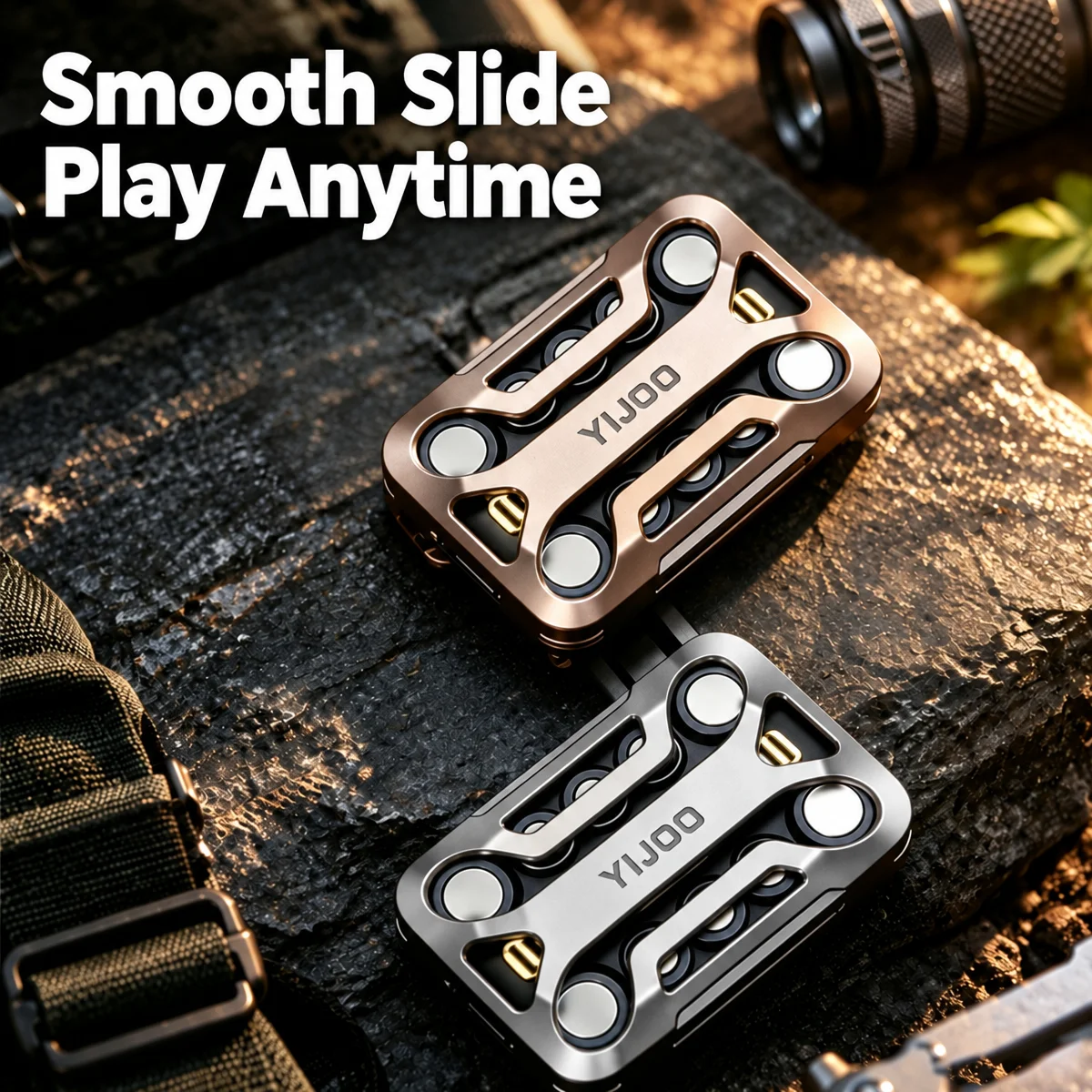 EDC Infinite Position Tuning Fork Fidget Slider Metal Haptic Push Card Stress Relief ADHD Anti Anxiety Desk Pocket Toy For Gift