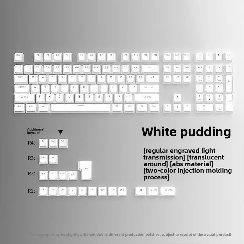 

2025 New Shuangpi Nai Pudding Small Full Set 130 Keycaps for Mx Hot Swap Mechanical Keyboard Switch Transparent RGB Keycaps