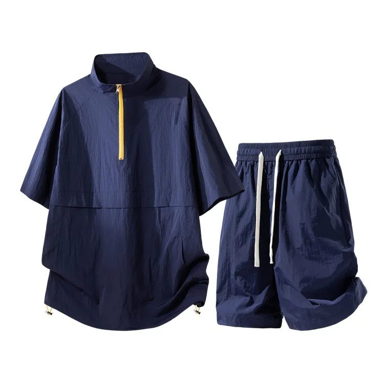 Casual suit Men's summer shorts A complete set of sunscreen two-piece suit Men's