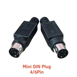 1PC DIY for Soldering Cables Mini DIN Connector S-Video terminal 4/6 Pin With Plastic Handle Adapter socket