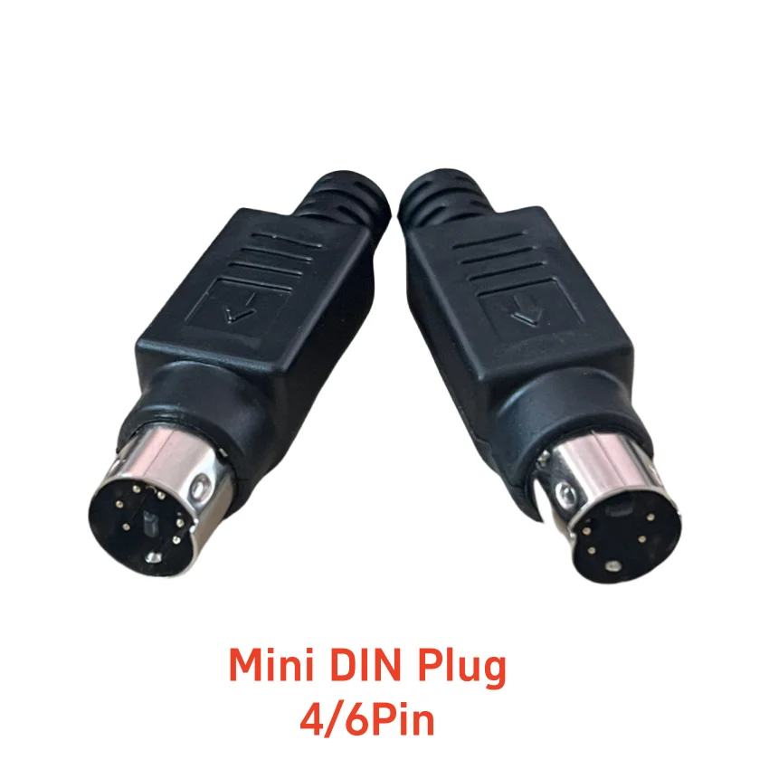 1PC DIY for Soldering Cables Mini DIN Connector S-Video Terminal 4/6 Pin With Plastic Handle Adapter Socket