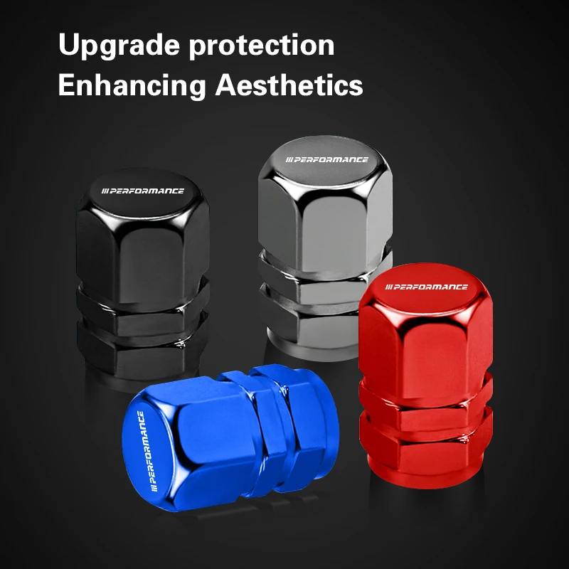 4 قطعة سيارة الإطارات صمام قبعات شعار غطاء معدني حالة الغبار يغطي اكسسوارات لسيارات BMW الأداء F30 F10 X3 X5 X7 E28 E90 F20 E46 E70 #4