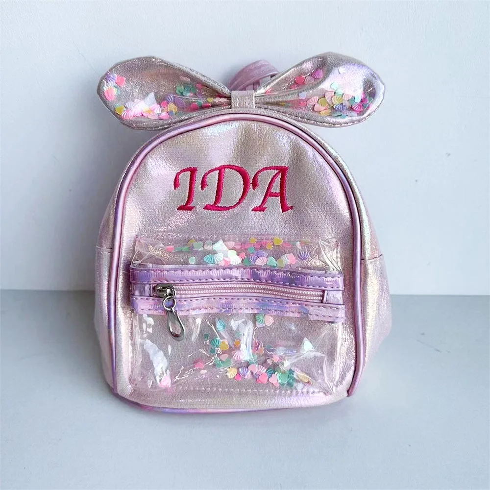 Customized Children's Bag, Christmas Gift Backpack, Personalized Name Gift Bag, PU Kindergarten Bag, Embroidered Cute Backpack