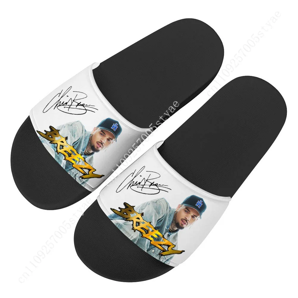 

Hip-hop singer Chris Brown Slippers Home Water Shoes Men Women Breathable Summer Slippers