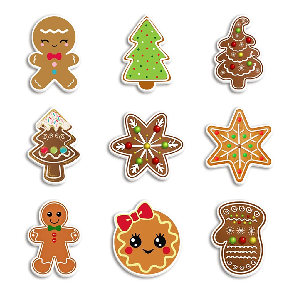 Christmas Design Xmas Tree Gingerbread Man Resin Planar Transparent Glitter Acrylic Flatback for Badge Bow Keychain Decoration
