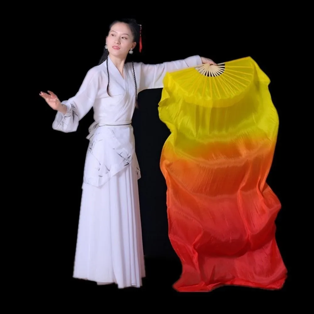 

120/150/180cm Kid Women Belly Dancing Fan Tricolor Gradient Right&Left Hands Gradient Color Dancer Fan