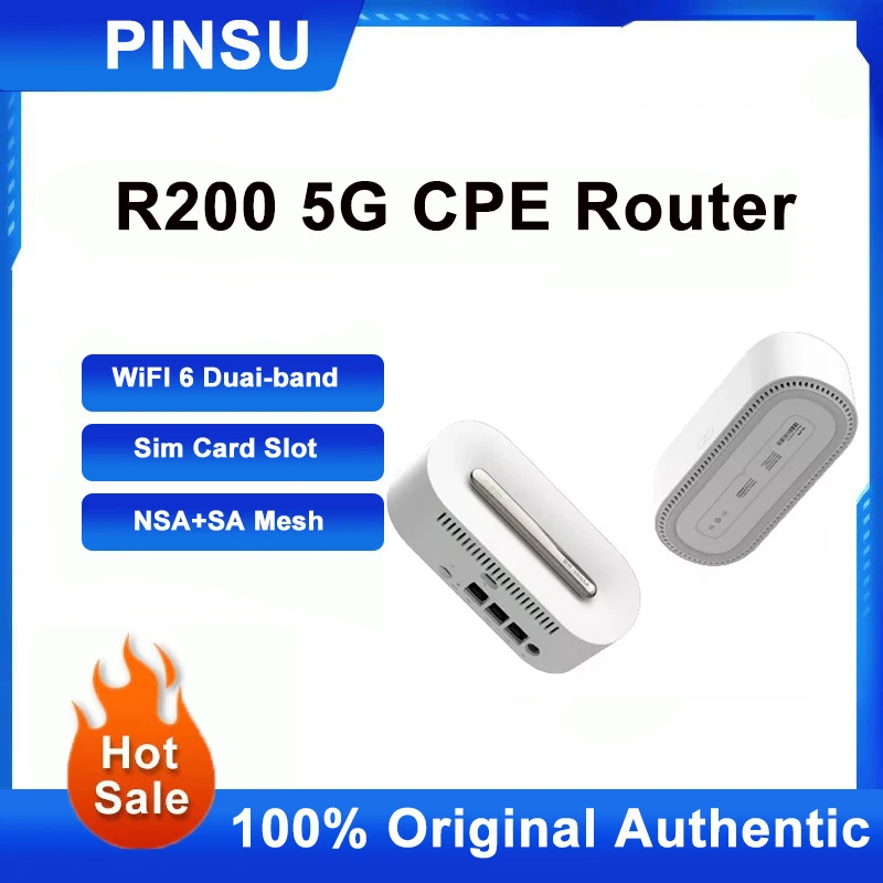 Original PINSU R200 Wifi Repeater 5G CPE Router NSA+SA Mesh 1800Mbps WiFi 6 Extender Signal Booster With Sim Card Slot