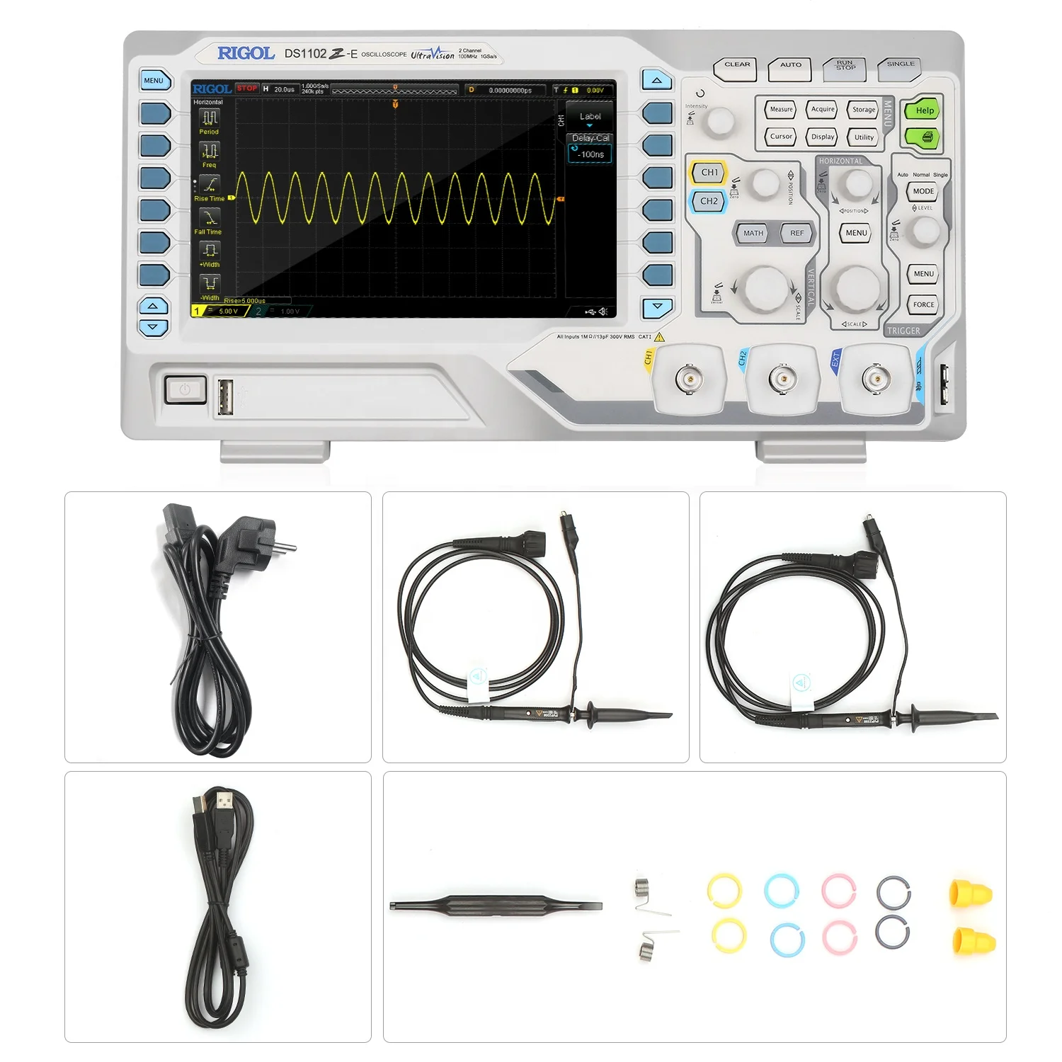 

DS1102Z-E Digital Oscilloscope with 2-channel Analog Channel 1GSa/s Sampling Rate