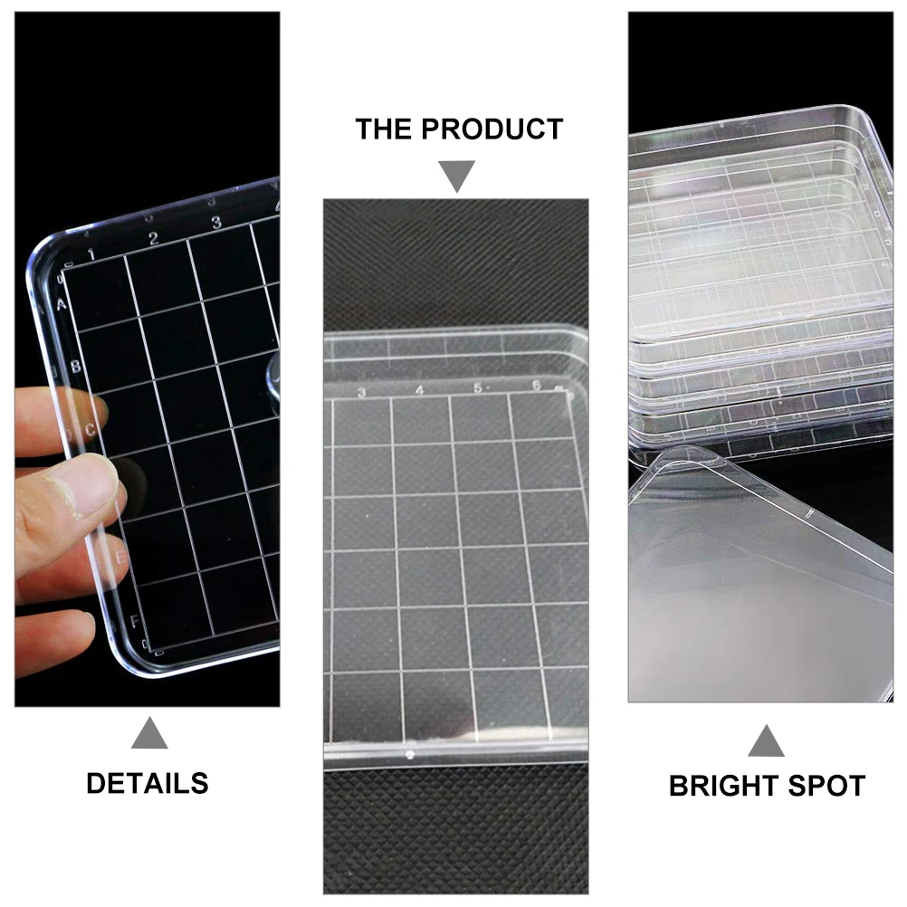 

5pcs Petri Dish Plastic Transparent Laboratory Culture Yeast Grid Dishes Reusable EcoFriendly Science Biology