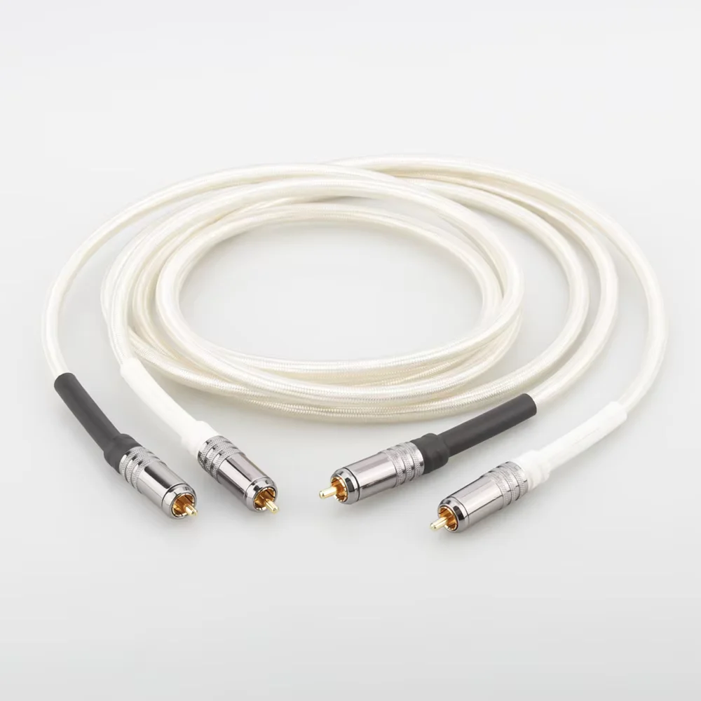 

A26 HIFI Silver Plated Interconnect Cable RCA Audio Cable with Gold Plated RCA Plug