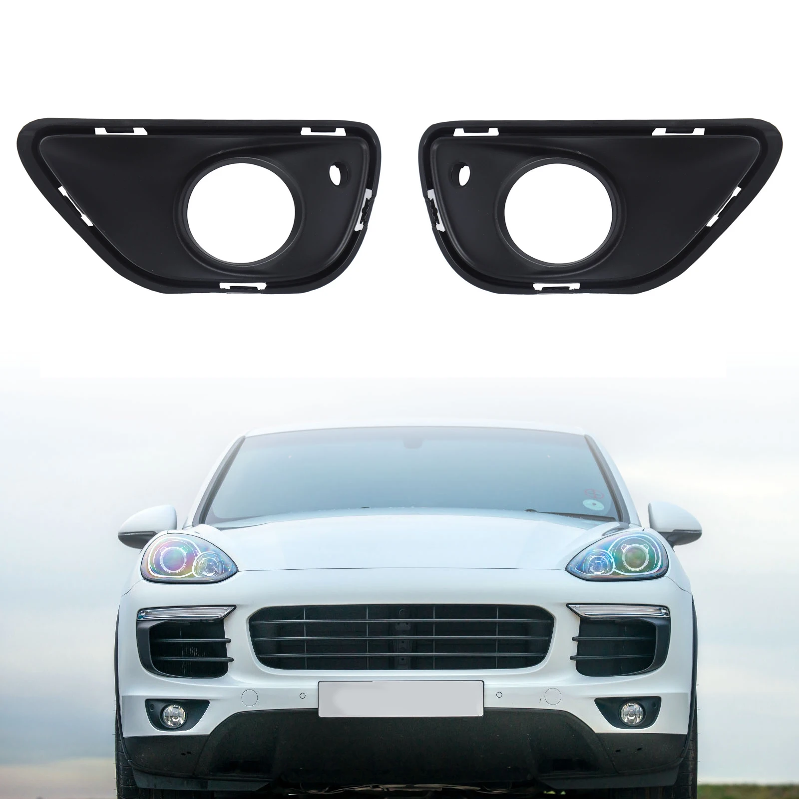 Fog Light Frame Shockproof Fog Lamp Bezel Trim Cover For Porsche Cayenne 958 2015-2018 Left Right 958505823009B9 958505824009B9