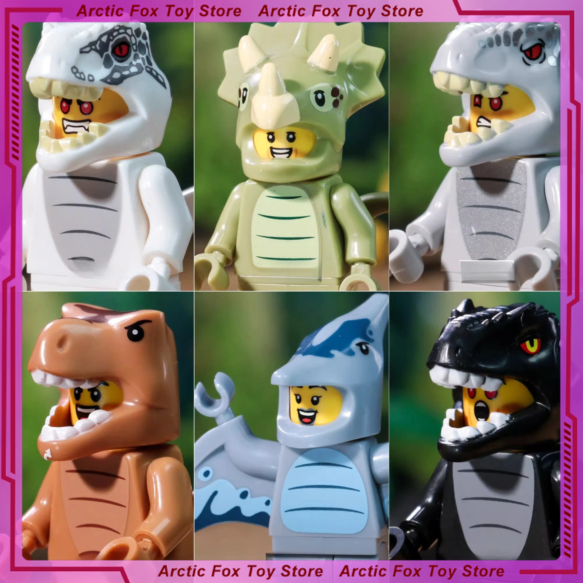 

4cm New Anime Figure Dinosaur Man Peripheral PVC Model Assembling Building Blocks Desktop Decoration Ornaments Kids Gift Toys