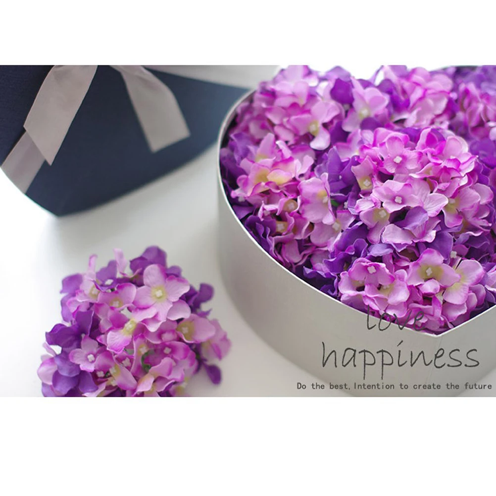 

20 Pcs Fake Flowers Purple Artificial Hydrangea Wedding Bridal Shower Decorations