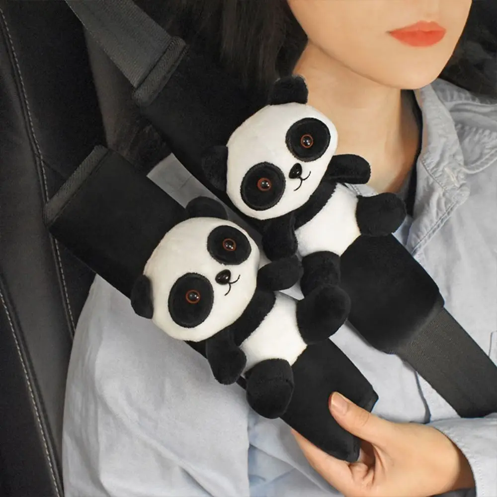 Pokrowiec na pas bezpieczeństwa do samochodu Cute Cartoon Panda Poduszka na pas bezpieczeństwa Automatyczna podkładka ochronna na pasek na ramię