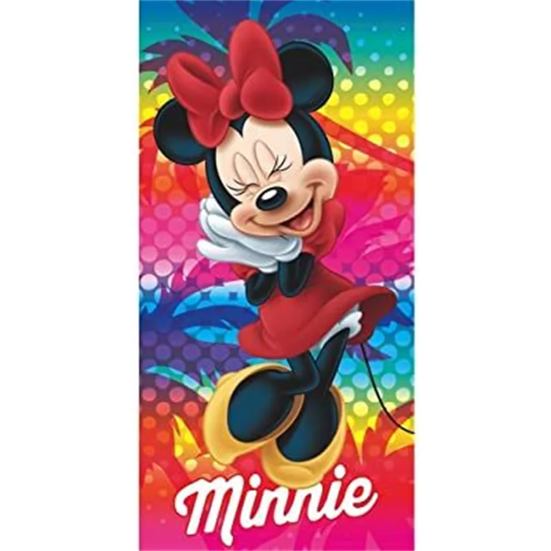 Mickey Minnie Cute Beach Towel Cartoon Bath Towel Children Birthday Gift for Travel Picnic Beach Swimming Pool Adult Women Girls