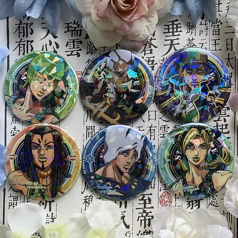 JoJo Bizarre Adventure Badges Pins Anime Weather Report Jolyne Cujoh Women Brooch Fashion Cosplay Brooches for Bag Accessorie