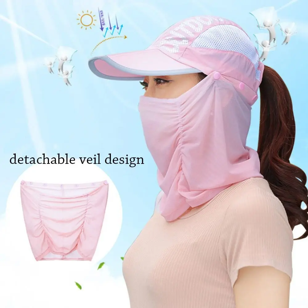 

Neck Face UV Protection Detachable Wide Brim Sunshade Sun Hat Shade Hat Baseball Cap Beach Cap