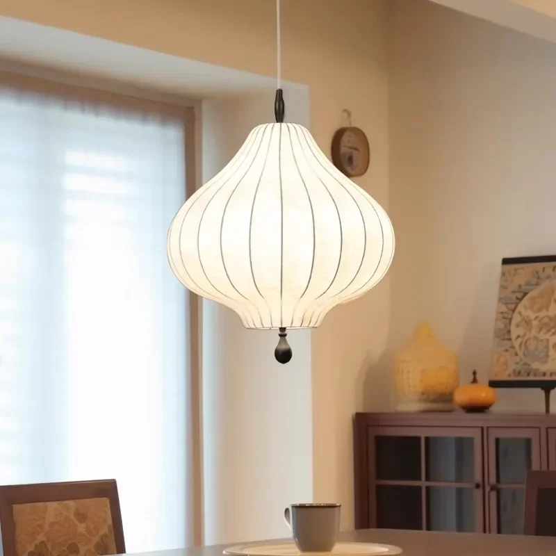 

Japanese Wabi Sabi Silk LED Ceiling Chandelier Nordic Living Dining Room Bedroom Pendant Light Home Decor Lighting Hanging Lamps