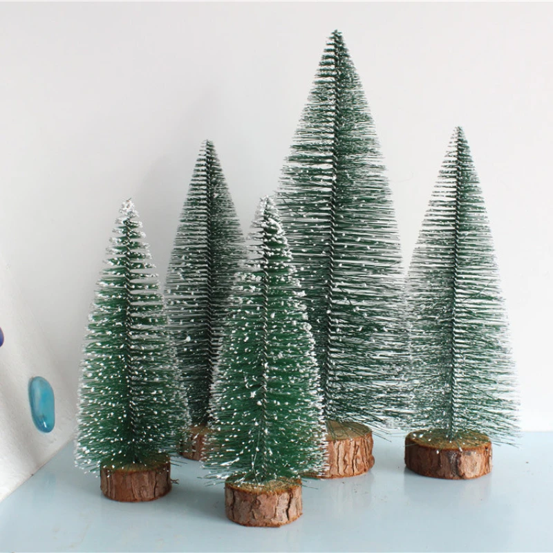 10-30CM Mini Christmas Tree Frost Pine Christmas Ornaments Navidad Family Table Decorations DIY New Year Ornaments Kids Gifts