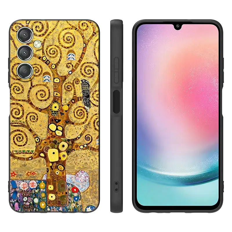 Kiss by Gustav Klimt Black Case For Samsung Galaxy A15 A14 A05 A34 A54 A52S A53 A33 A23 A24 A13 A12 A22 A32 A50 A51 A70 A71 A73