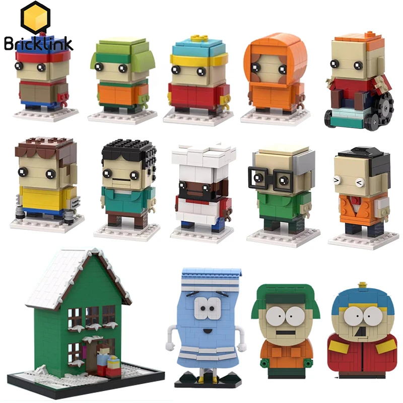 

Bricklink Movie South Park 2 Action Figures Brickheadz Sets Towelie Servietsky Creative Building Blocks Kid Toys Christmas Gift