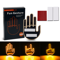 New LED Illuminated Gesture Light Car Finger Light With Remote Road Rage Signs Middle Finger Gesture Light Hand Lamp Three Model