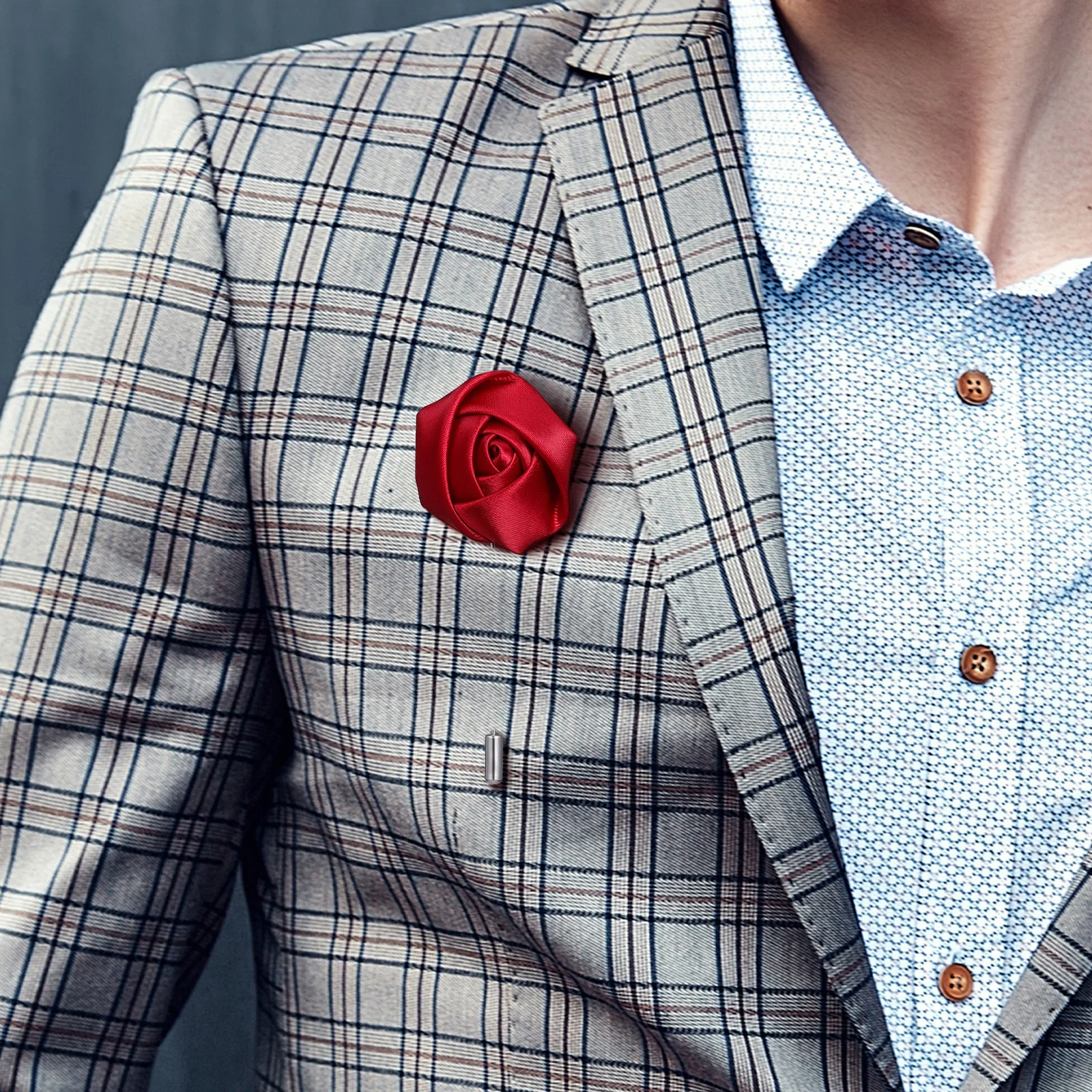 

4pcs Rose Lapel Pin Brooch Elegant Alloy Construction Variety Colors Secure Pin Back Suit Jacket Wedding Men Jewelry