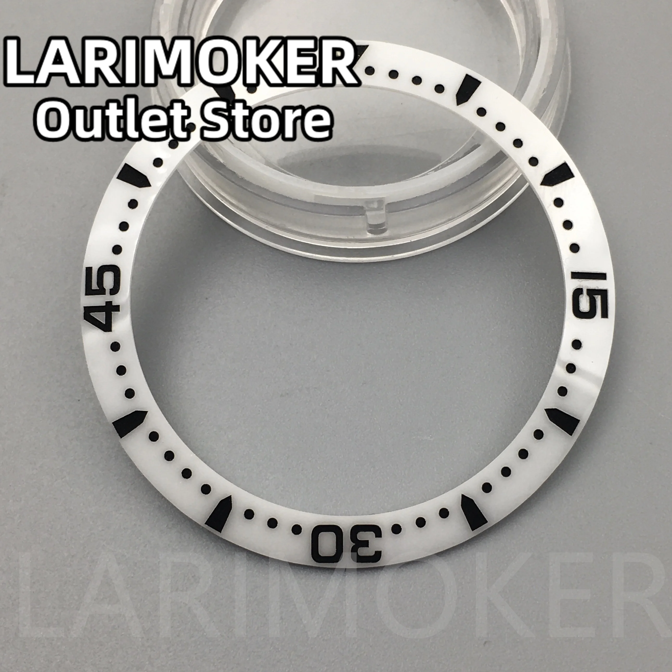 LARIMOKER 37.6mmWhite Blue Brown Green Black Ceramic Watch Bezel Insert Fit 40mm Automatic Men Watch Case