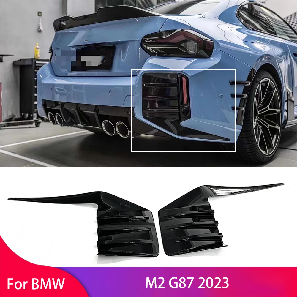 For BMW M2 G87 2023 2PCS Rear Bumper Side Corner Diffuser Cover Trim Rear Side Spoiler Appearance Accessories